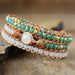 Crystal & Opal Triple-Layered Beaded Bracelet-One Size-Fancey Boutique