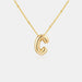 Gold-Plated Letter Pendant Necklace-One Size-Fancey Boutique