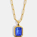 Zircon 18K Gold-Plated Geometrical Shape Pendant Necklace-One Size-Fancey Boutique