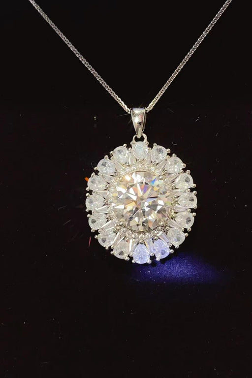 5 Carat Moissanite 925 Sterling Silver Necklace-One Size-Fancey Boutique