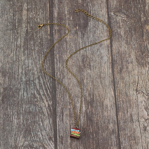 Alloy Books Pendant Necklace-One Size-Fancey Boutique