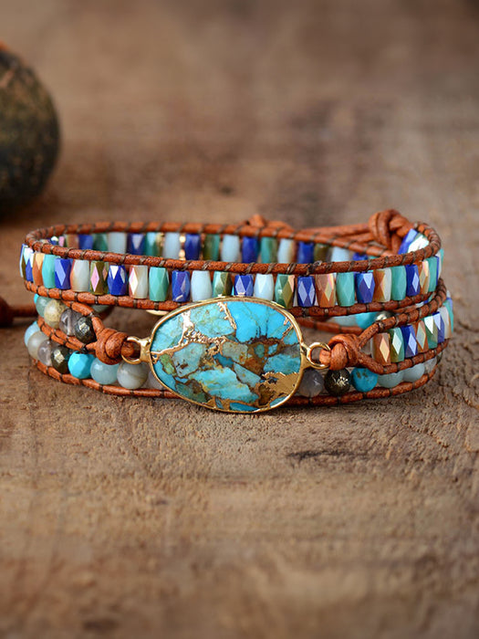 Triple-Layer Natural Stone Bracelet-One Size-Fancey Boutique