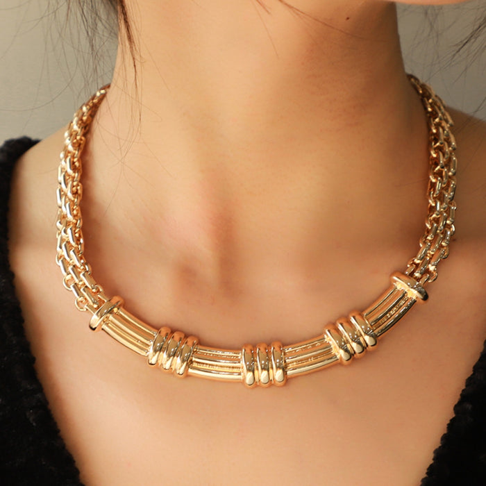 Alloy Iron Chain Necklace-One Size-Fancey Boutique