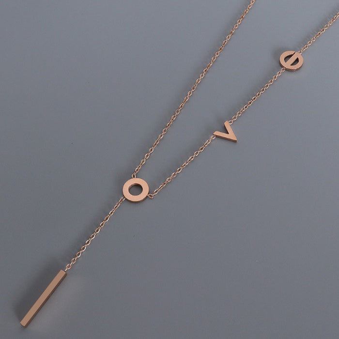 Titanium Steel Letter Necklace-Fancey Boutique