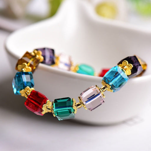 Copper Crystal Bead Bracelet-One Size-Fancey Boutique