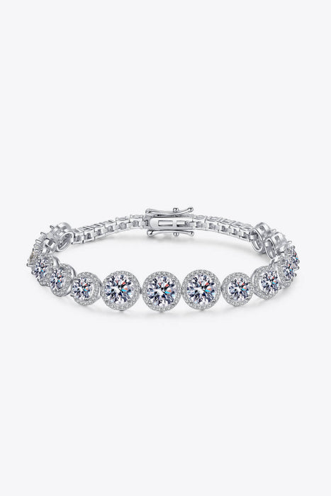 925 Sterling Silver 10.4 Carat Moissanite Bracelet-One Size-Fancey Boutique