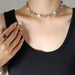 Freshwater Pearl Titanium Steel Necklace-One Size-Fancey Boutique