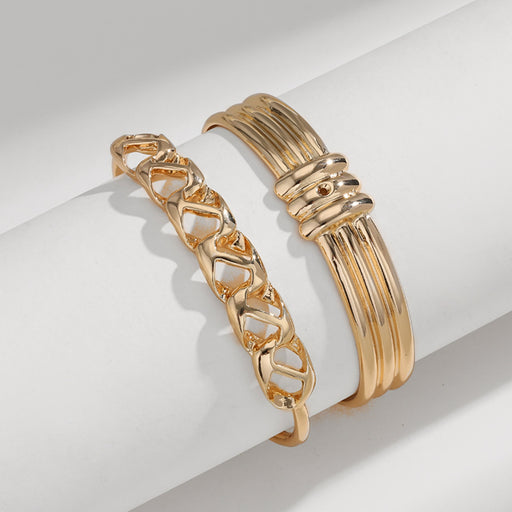 Gold-Plated Alloy Cuff Bracelet-Fancey Boutique