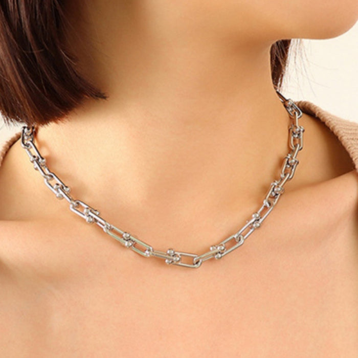Chunky Chain Titanium Steel Necklace-Fancey Boutique