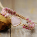 Rose Quartz Heart Beaded Bracelet-One Size-Fancey Boutique