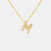 Gold-Plated Letter Pendant Necklace-One Size-Fancey Boutique