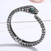 Rhinestone Stainless Steel Snake Shape Bracelet-One Size-Fancey Boutique