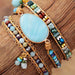 Handmade Natural Stone Beaded Triple Layer Bracelet-One Size-Fancey Boutique