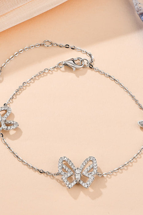 Moissanite Butterfly Shape Bracelet-One Size-Fancey Boutique