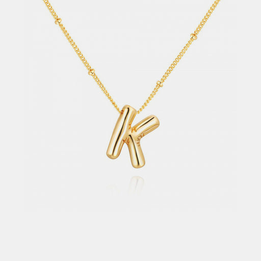 Gold-Plated Letter Pendant Necklace-One Size-Fancey Boutique