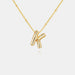 Gold-Plated Letter Pendant Necklace-One Size-Fancey Boutique