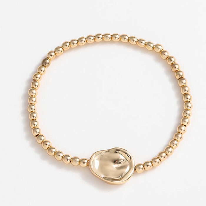 Gold-Plated Alloy Bead Bracelet-Fancey Boutique