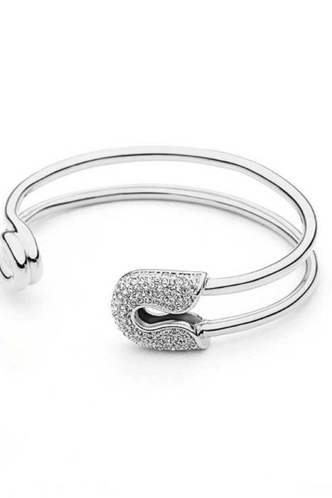 Rhinestone Double Hoop Bracelet-Fancey Boutique