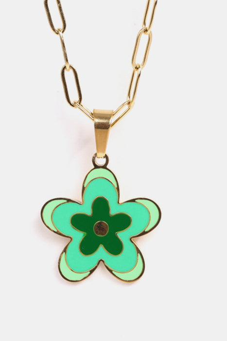 Flower Pendant Stainless Steel Necklace-Fancey Boutique