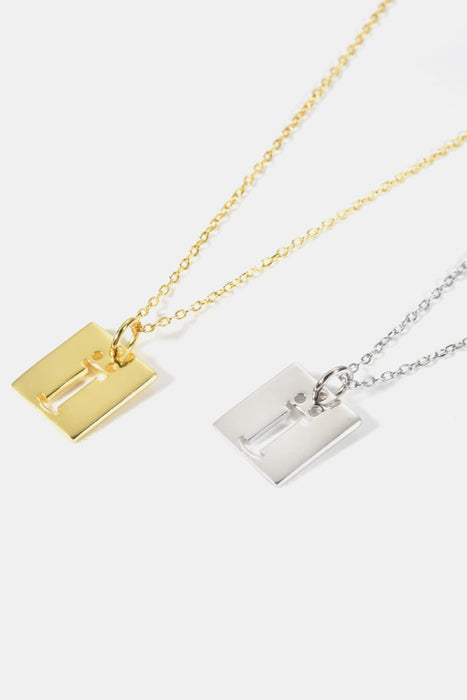 Cutout Rectangle Pendant Necklace-Fancey Boutique