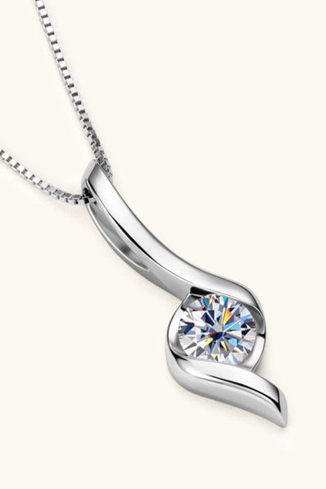 1 Carat Moissanite 925 Sterling Silver Necklace-Fancey Boutique