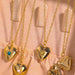 Zircon Heart Shape 14K Gold-Plated Pendant Necklace-Fancey Boutique