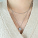 Inlaid Zircon Double Layered Heart Pendant Necklace-One Size-Fancey Boutique