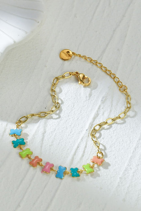 Multicolored Lobster Clasp Stainless Steel Bracelet-One Size-Fancey Boutique