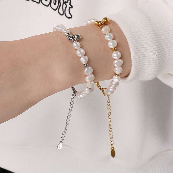 Stainless Steel Freshwater Pearl Bracelet-Fancey Boutique