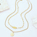 Gold-Plated Double-Layered Pendant Necklace-One Size-Fancey Boutique