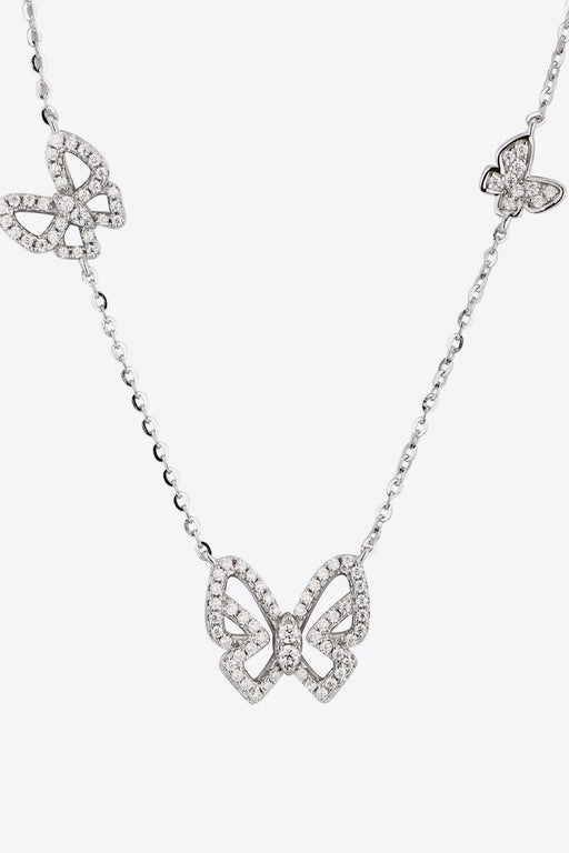 Moissanite Butterfly Shape Necklace-One Size-Fancey Boutique