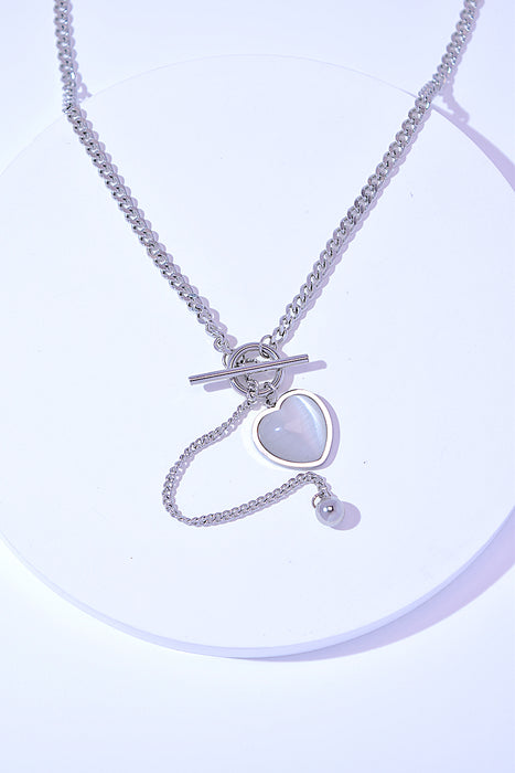 Titanium Steel Heart Necklace-One Size-Fancey Boutique