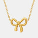 Gold-Plated Titanium Steel Bow Pendant Necklace-One Size-Fancey Boutique