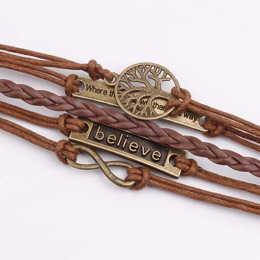 Alloy PU Leather Rope Bracelet-One Size-Fancey Boutique