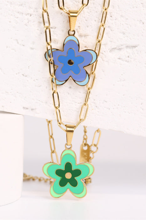 Flower Pendant Stainless Steel Necklace-Fancey Boutique