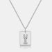 Inlaid Zircon Rectangle Pendant Necklace-One Size-Fancey Boutique