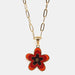 Flower Pendant Stainless Steel Necklace-One Size-Fancey Boutique