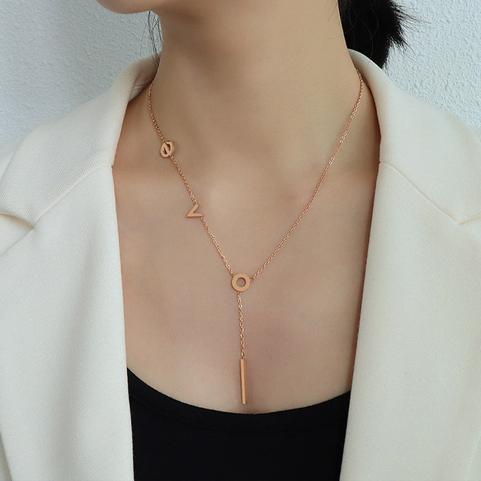 Titanium Steel Letter Necklace-One Size-Fancey Boutique
