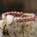 Rose Quartz Heart Beaded Bracelet-One Size-Fancey Boutique