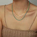 Turquoise Titanium Steel Double-Layered Necklace-One Size-Fancey Boutique