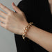 Gold-Plated Alloy Cuff Bracelet-One Size-Fancey Boutique