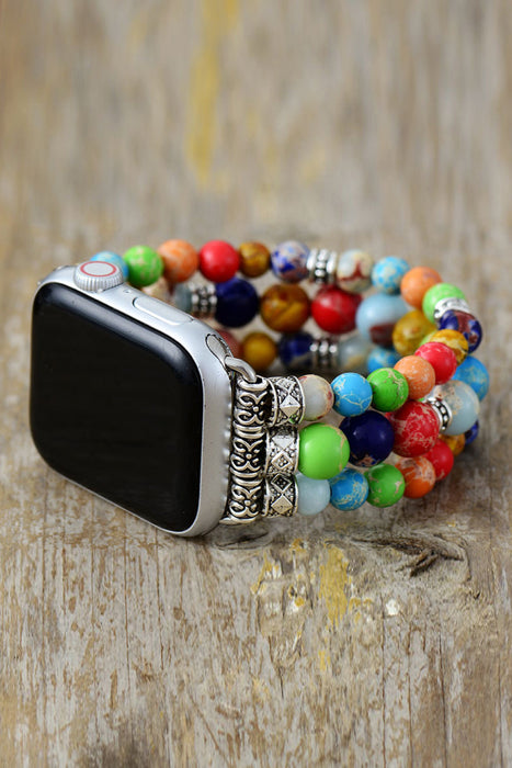 Synthetic Imperial Jasper Beaded Watchband Bracelet-S-Fancey Boutique