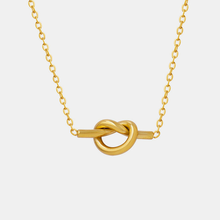 18K Gold-Plated Titanium Steel Knot Necklace-One Size-Fancey Boutique