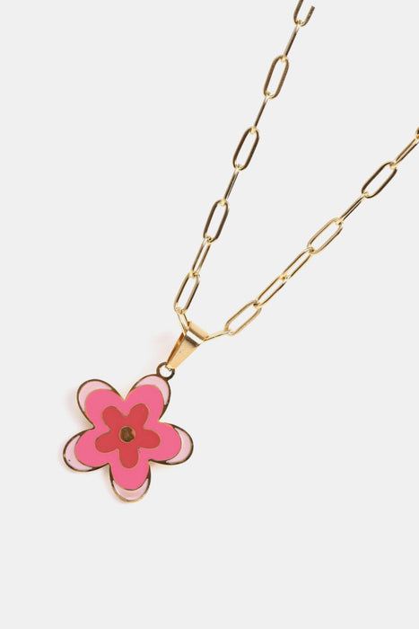 Flower Pendant Stainless Steel Necklace-Fancey Boutique