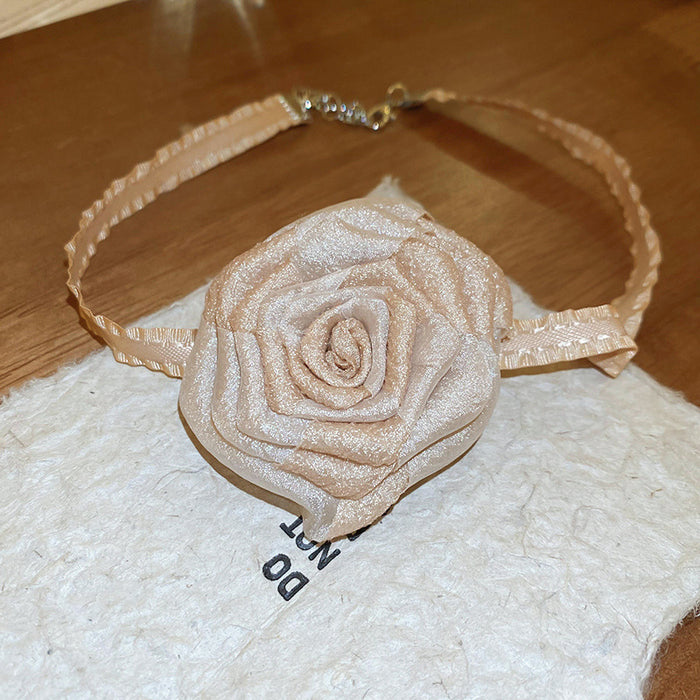 3D Rose Alloy Buckle Necklace-Fancey Boutique