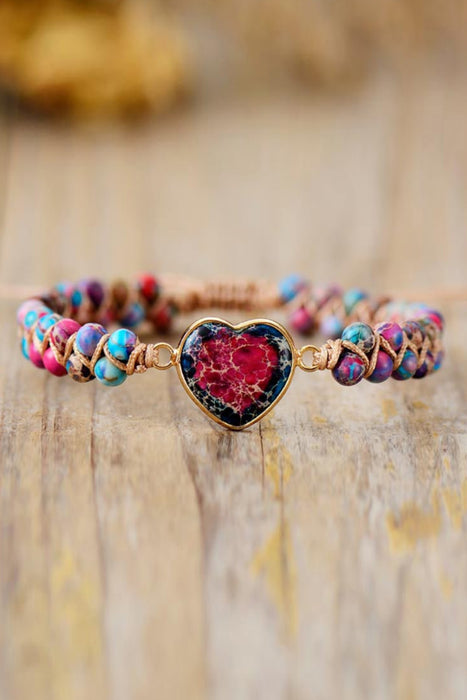 Handmade Heart Shape Natural Stone Bracelet-Fancey Boutique