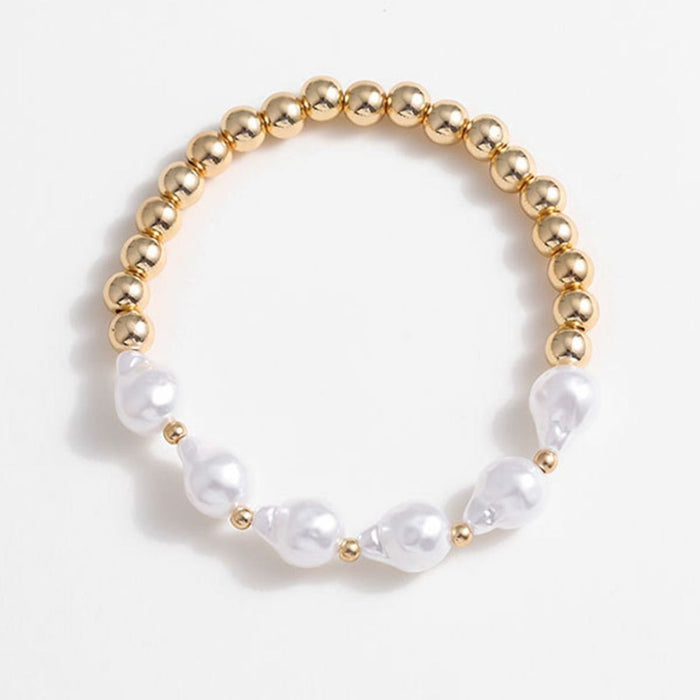 Gold-Plated Alloy Bead Bracelet-Fancey Boutique