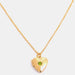 Zircon Heart Shape 14K Gold-Plated Pendant Necklace-One Size-Fancey Boutique