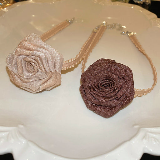 3D Rose Alloy Buckle Necklace-Fancey Boutique