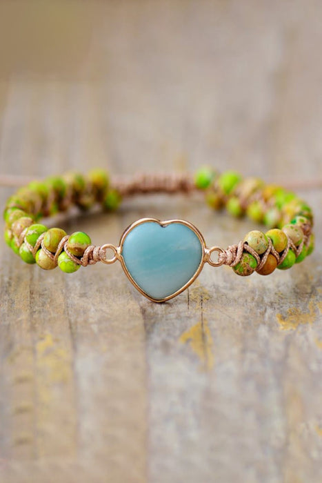 Handmade Heart Shape Natural Stone Bracelet-Fancey Boutique